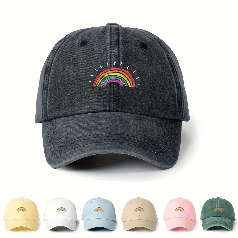 

Rainbow Vintage Trucker Baseball Cap | Unisex Adjustable, Breathable for Summer Golf & Y2K Couples