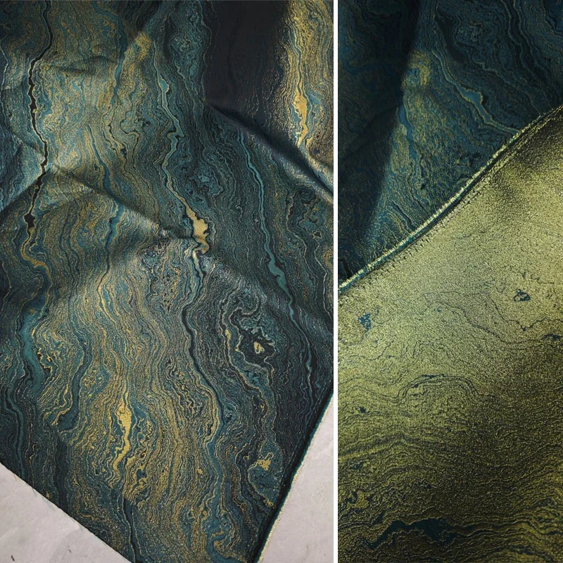 Deep Green Gilded Years Lacquer Painting Fluid Art Chinese Style Hanfu Horse Face Skirt Designer Fashion Fabric