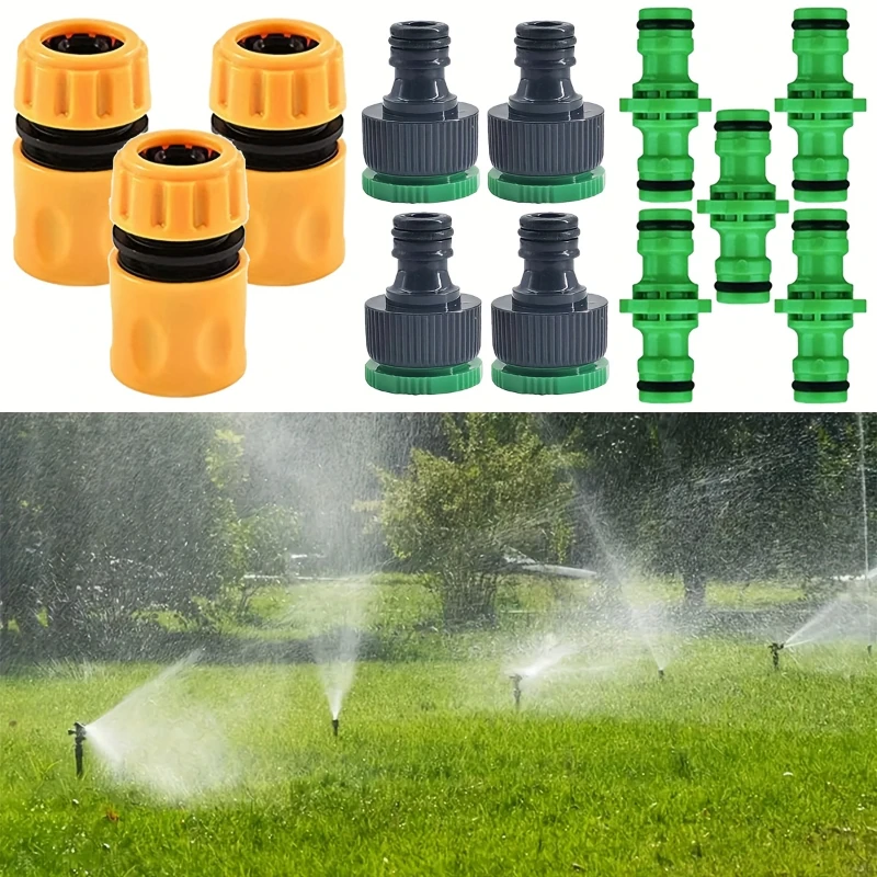 10pcs Garden Faucet Connector For 1/2 Inch Water Pipe Threaded Joint Water Pipe Connector Set For Greenhouse Irrigation Watering