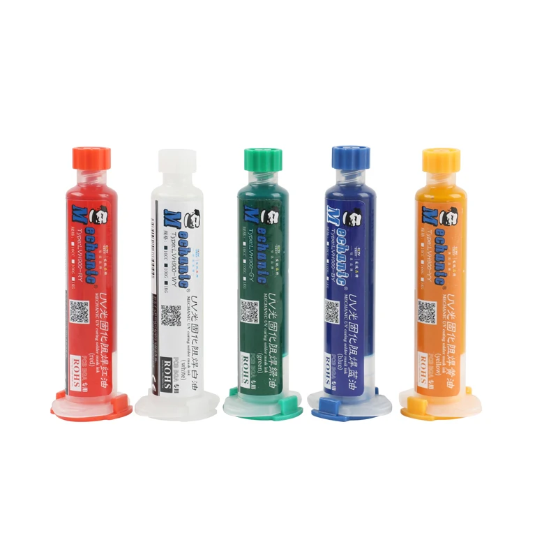 

UV Solder Resist BGA PCB UV Curable Great Mast Solder Mask Solder Resist 10CC 5pcs/lot Red Blue Green Yellow Black