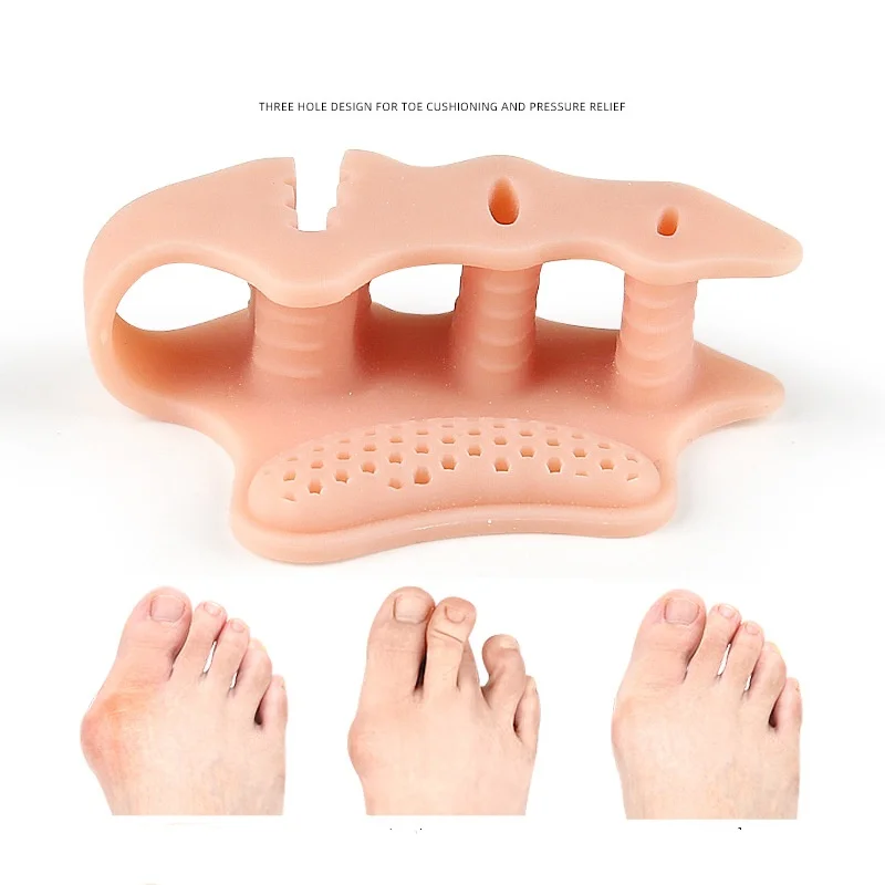 Forefoot Pad Three-hole Plantar Toe Divider Plantar Shock Absorption And Pressure Relief Massage Hallux Valgus Orthosis