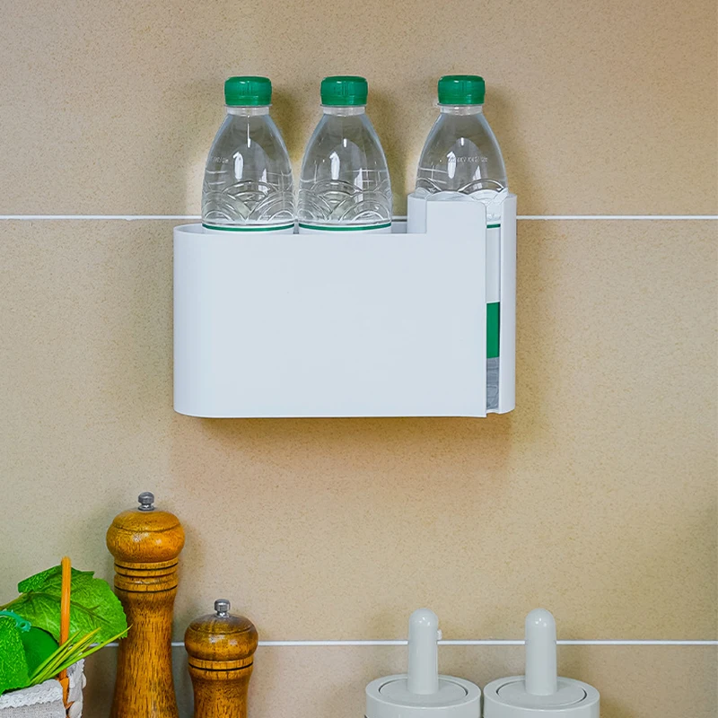  ﻿ 1 Stück Halterung, selbstklebend, wandmontiert, für Haushalt, Bad, Küche, Müllbeutel-Aufbewahrungsregal, Plastiktüten-Organizer – Detail 3
