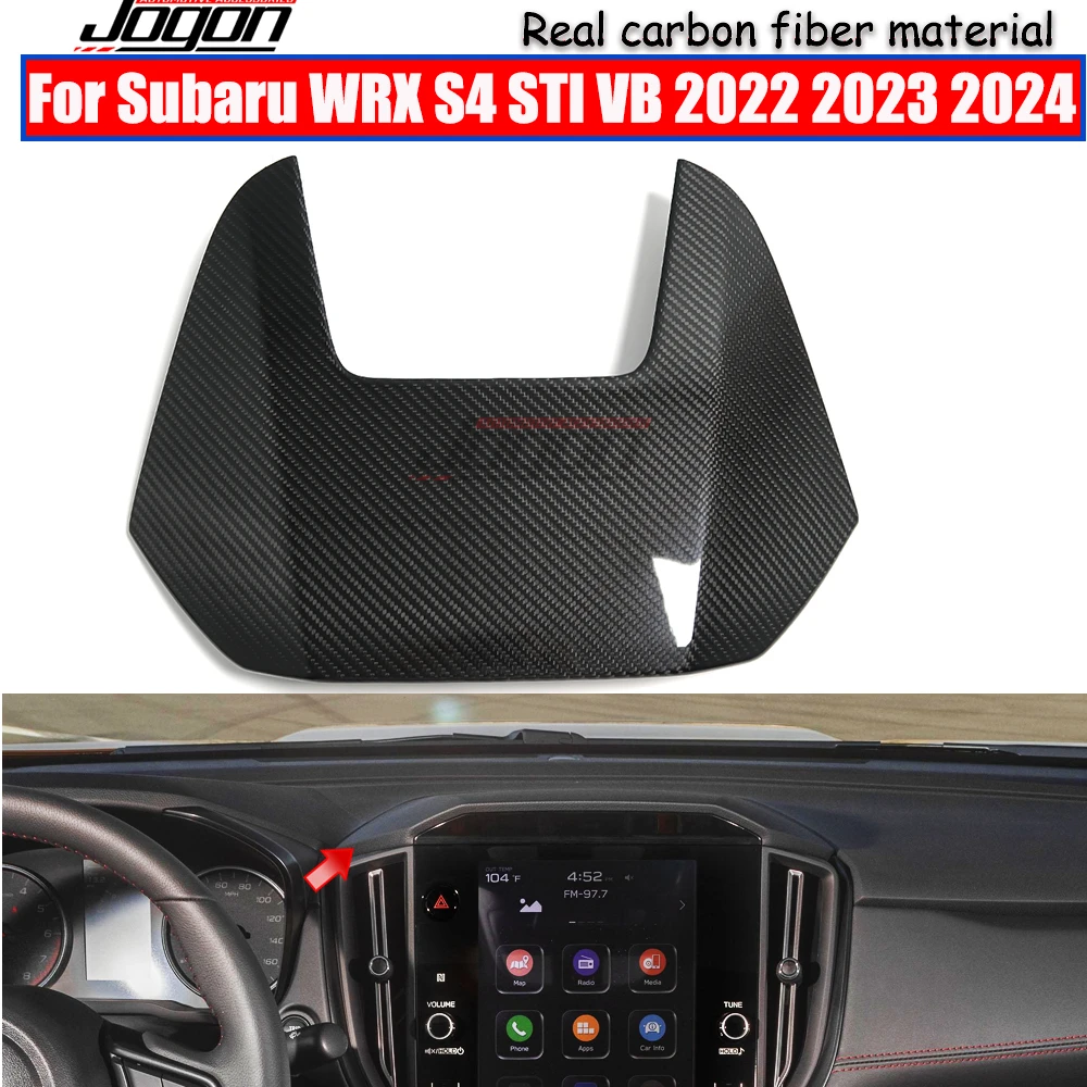 For Subaru WRX S4 STI VB 2022-2024 Real Carbon Fiber Car Interior Central Navigation Screen Upper Panel Cover Trim Accessories