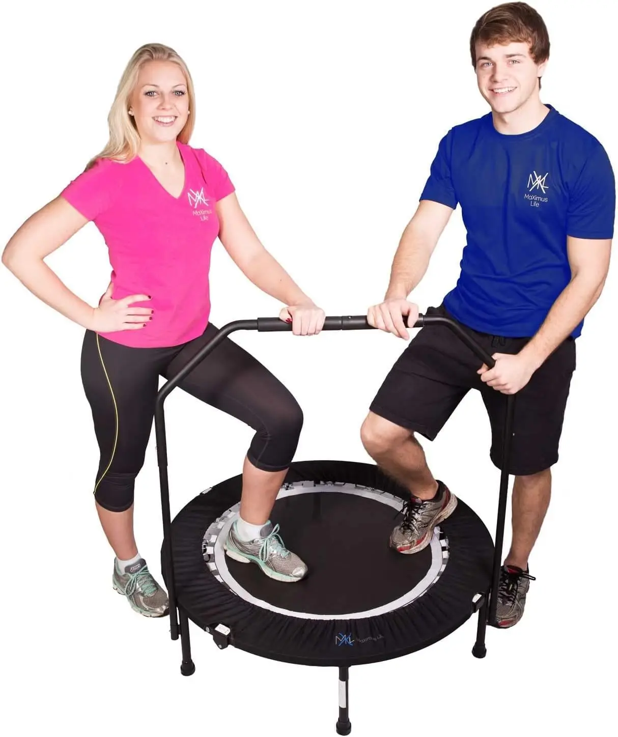 Maximus PRO Folding Rebounder Fitness Trampoline | Voted #1 Indoor Mini Exercise Trampoline for Adults with Bar | Best Home Gym