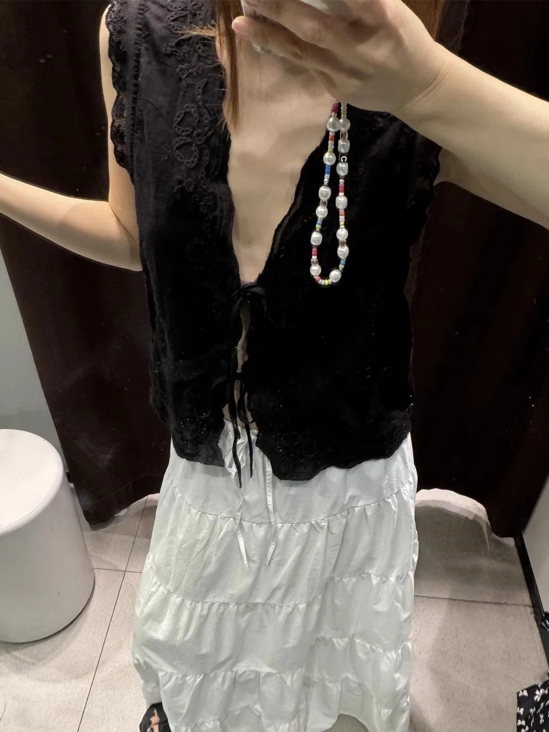 حلوة وحارة فضفاضة غير رسمية شفافة قوية مزيج القطن المطرز irt V Ne Svel توب نسائي صيفي Faion 2025 #4