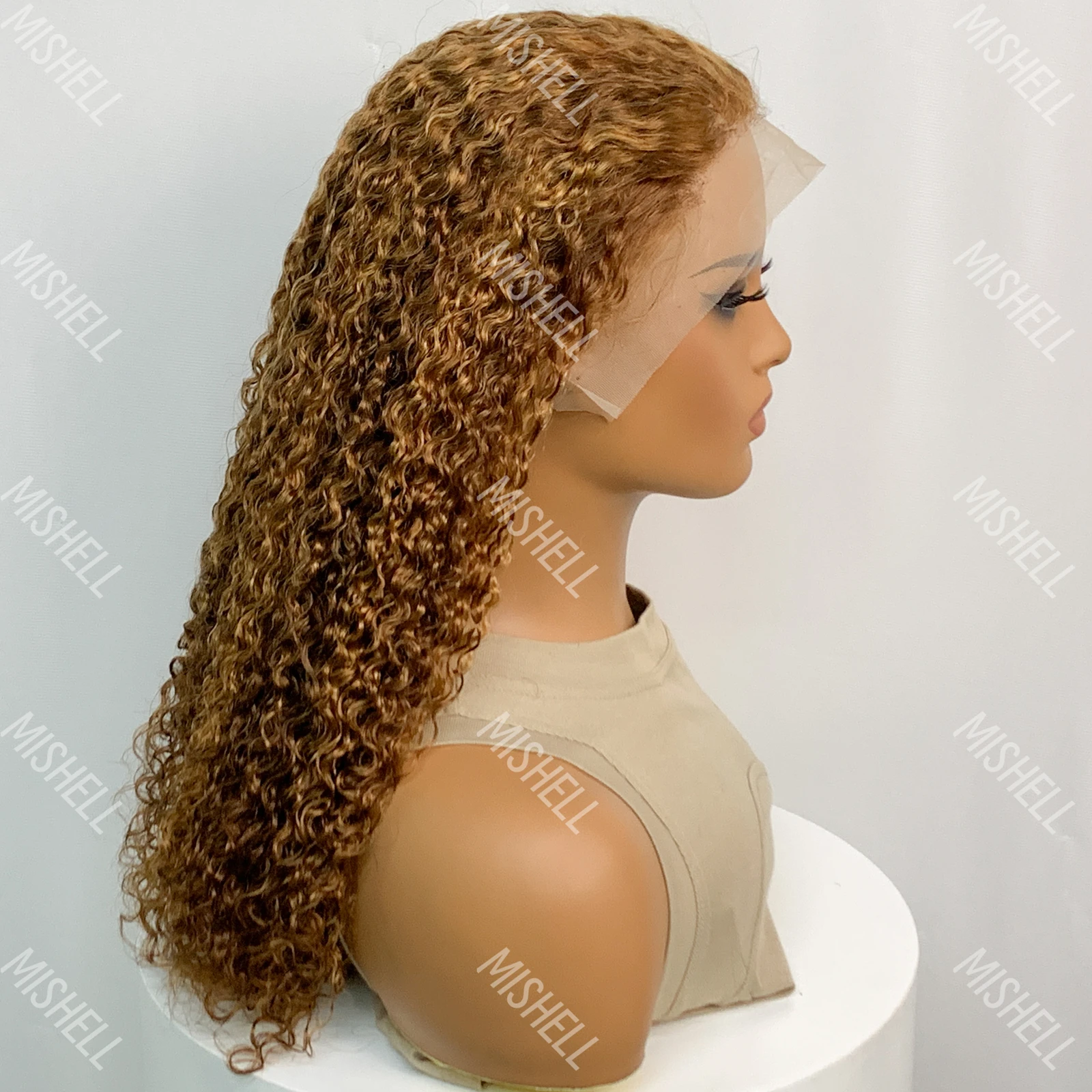 20 Zoll Highlight Ombre 13x4 Spitze Frontal Echthaar Perücke 350% Dichte 12A Brasilianische Remy Haar Perücke Wasser welle Lockige Spitze Haar Perücken