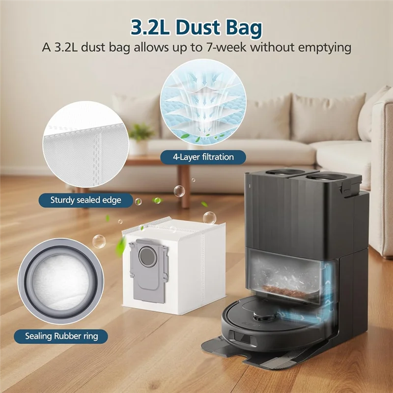 A74G-26 Piece Replacement Kit Accessory For Roborock QV 35A/QV 35S Robot Vacuum,Main Brush, Side Brush, Mop Pad, Dust Bag