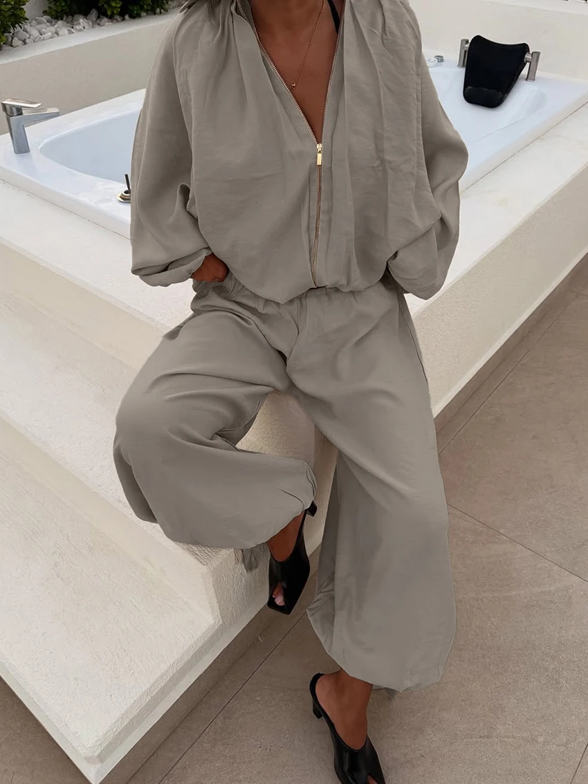 بدلة بيجامات نسائية فضفاضة من Marthaqiqi ملابس نوم بياقة مقلوبة وأكمام طويلة قمصان نوم وسراويل ملابس نوم نسائية غير رسمية أطقم شتوية