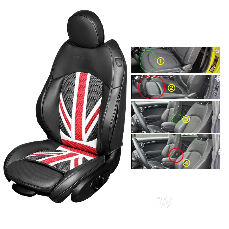 Custom Auto Stoelhoezen Kussen Bescherming Pad Voor Mini Cooper F55 5 Deuren F56 Hatchback F57 Covertrekken 2023 2022 2021 2020 2019