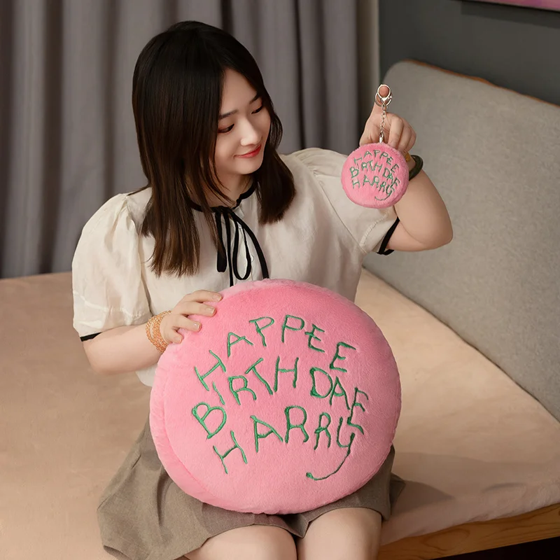 Harry Potter pastel de feliz cumpleaños búho sombrero de mago juguete de peluche Kawaii dibujos animados muñeco de peluche almohada colgante bolsa para el hogar decoración regalo para niños