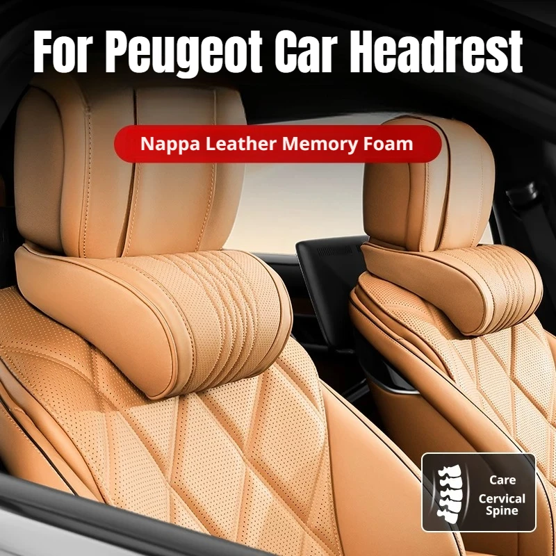 For Peugeot Memory Foam Car Headrest Fit 208 2008 308 3008 408 508 5008 Rifter Car Lumbar Pillow Pressure Relief Car Accessories