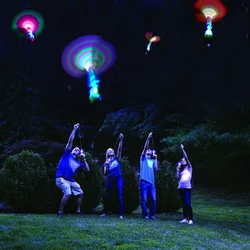 Bamboo Dragonfly with light Shooting Rocket Flying parachute Sky UFO Outdoor night game toy for kid children