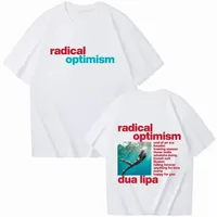 Street Hip Hop HarajukuT-shirt Dua Radical Optimistic 2025 T-shirt Lipa O Collar Casual Short Sleeves Available for Men Women