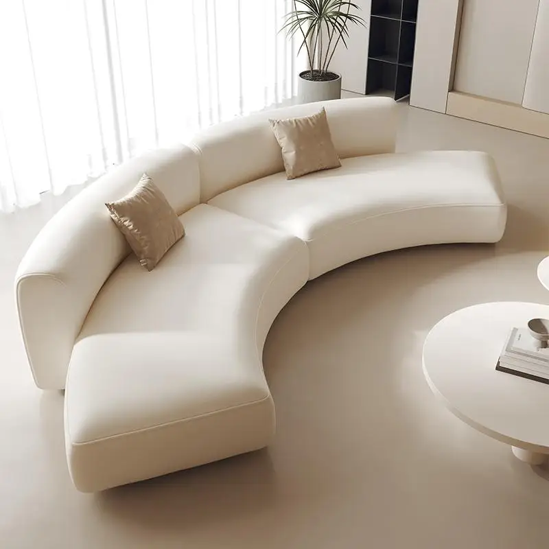 Semicircular curved special-shaped sofa Small apartment clothing store Beauty salon Hotel office Business