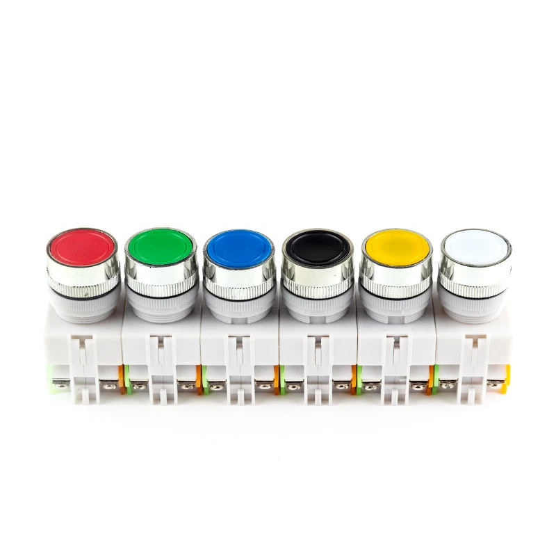 22mm LAY37 Y090 Self-reset Push button switches Red Green Blue Yellow White Black 1NO 1NC 10A250VAC