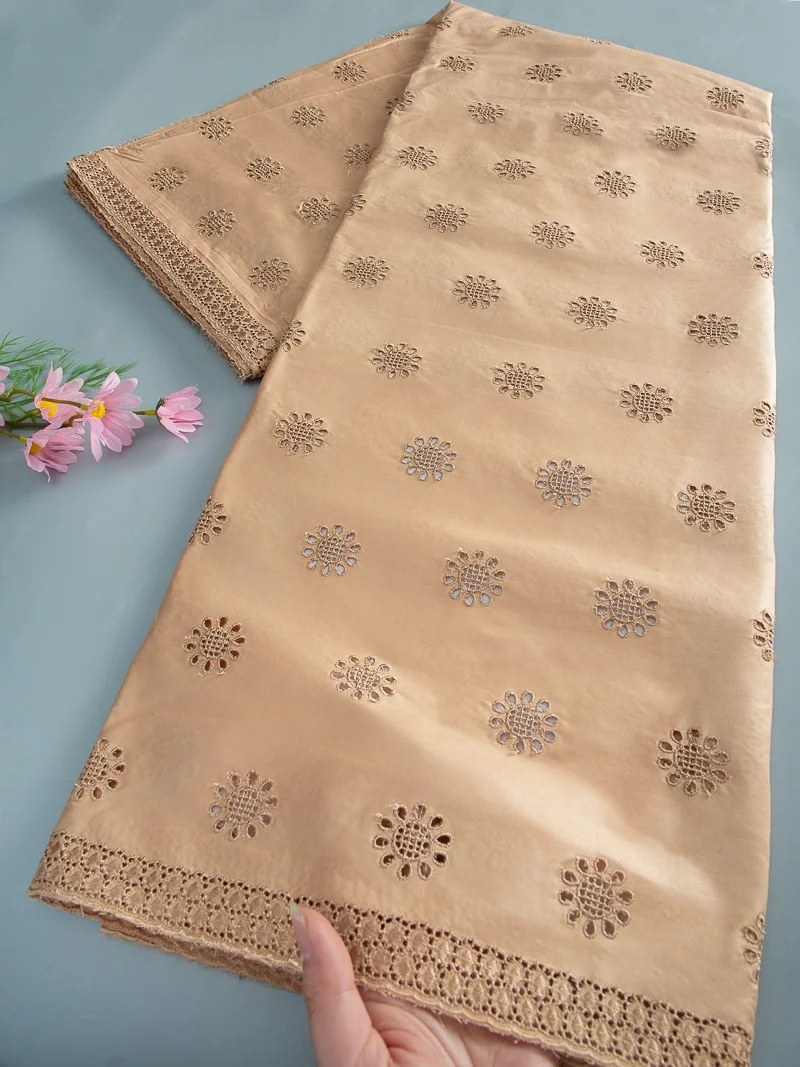 premium-shimmery-beige-swiss-voile-cotton-lace-fabric-delicate-cutout-lace-material-for-fashion-garments-traditional-wear