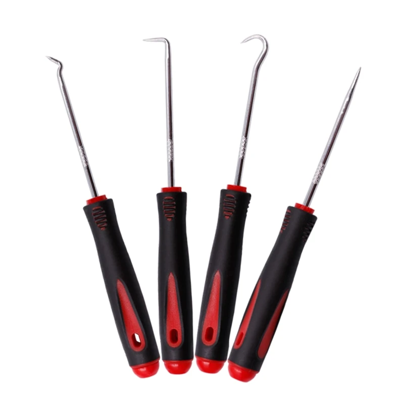 4 ชิ้น Pick และ Hook Set รถซ่อมรถยนต์เครื่องมือบำรุงรักษาสำหรับแยกสายไฟถอดฟิวส์ขนาดเล็กทนทาน