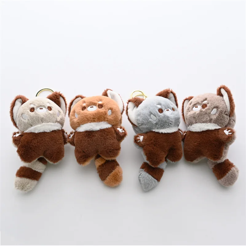 1Pcs 3 Inch Delicate Cute Red Panda Plush Toy Keychain Backpack Charm Lovely Animal Tiny Doll Girls Children Birthday Gift