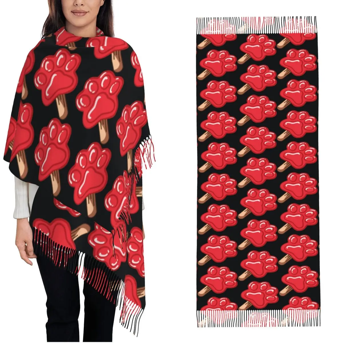 

Теплый мягкий шарф Winter Pawsicle Zootopia 2 с Ником и Джуди, шали и накидки, индивидуальный дизайн, женские ретро-платки для головы