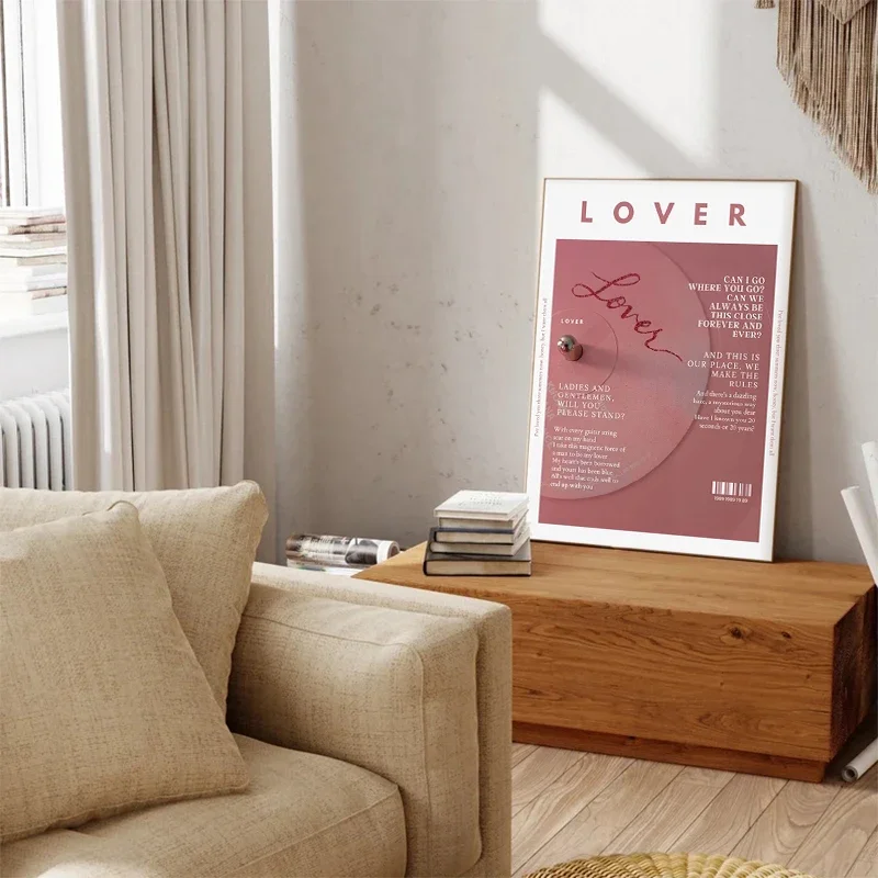 Taylor-Swift Lover Album Posters and Prints New Music Lyric Canvas Painting Wall Art Pictures for Home Living Room Decor Cuadros