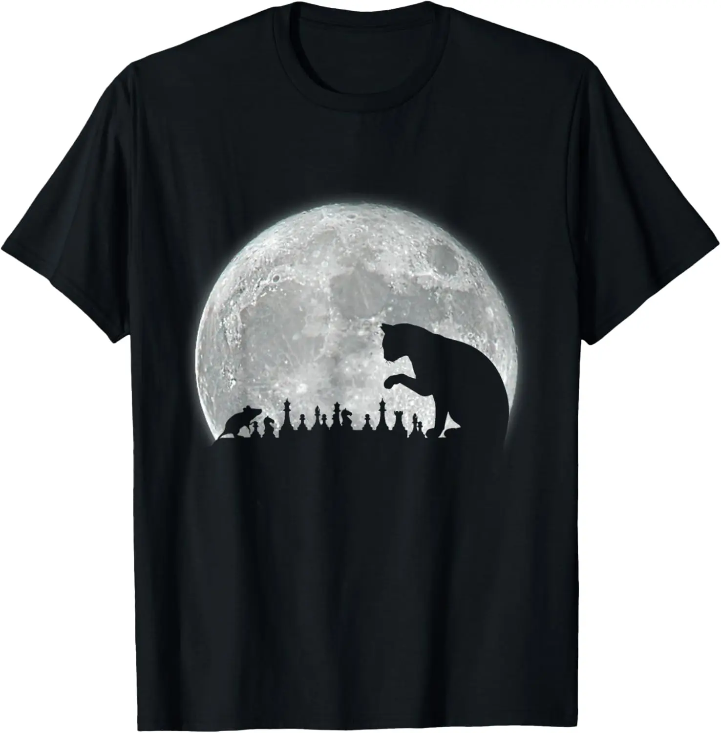 The Chess Board The Cat The Mouse Under The Full Moon T-Shirt