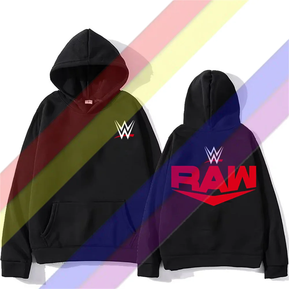 2024 Herbst/Winter Neue Hot Wrestling Fans Männer Bare Schwarz Gedruckt Sweatshirt Hoodie Street Casual Sportswear