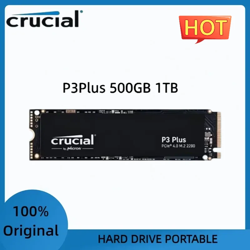 Crucial P3 Plus M.2 NVMe SSD OEM Package 256GB 500GB 1TB 2TB PCIe Gen4 3D NAND 2280 Internal Solid State Drive