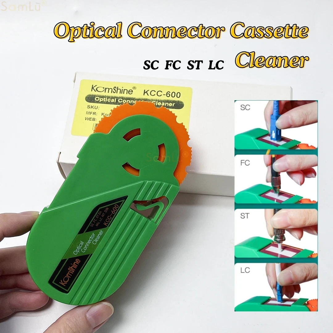 Fiber Optic Cleaning Box Optical Connector Cleaner Single & Multi Mode Cleaning Tool for FC/SC/LC/ST/MU/D4/DIN Optic Connector