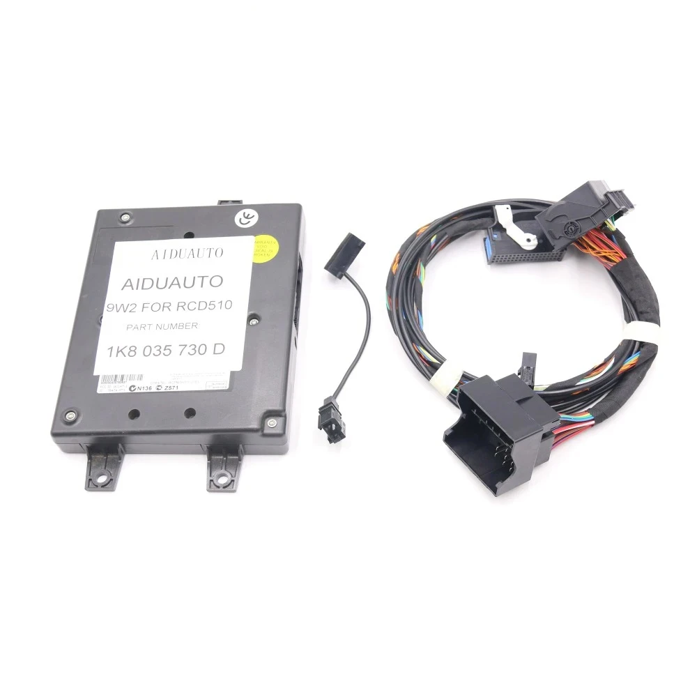 

9W2 Bluetooth Module+Harness With Microphone 1K8 035 730 D For V W Golf MK6 J etta MK5 Fit RCD510