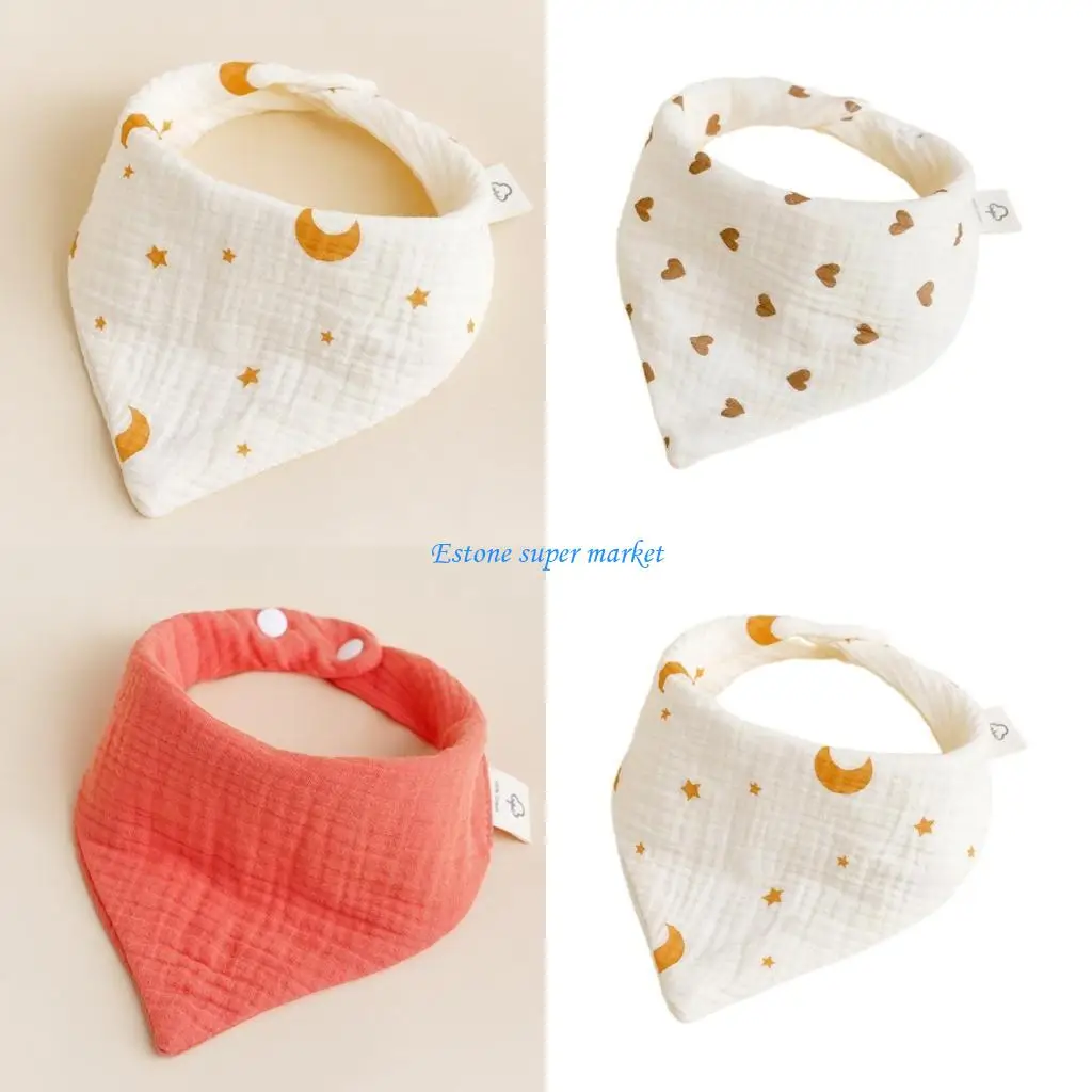 

090B Полотенце для слюны, дышащая треугольная бандана, нагрудник для слюней, регулируемые хлопковые ткани для отрыжки