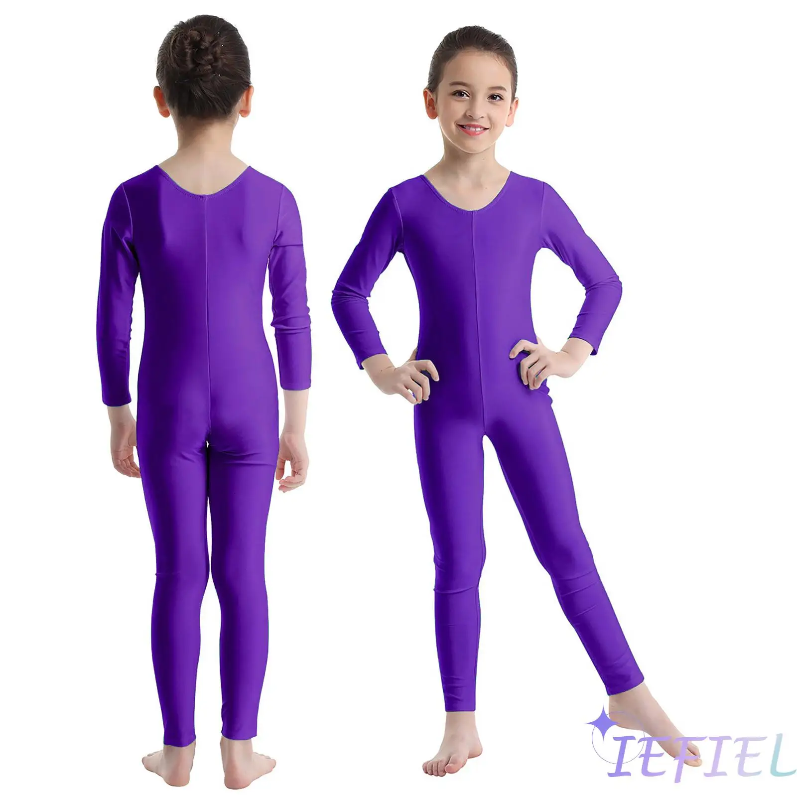 

Girls Ballet Dance Gymnastics Jumpsuit Athletic Activewear Tracksuit Full Length Dancing Unitard Dancewear Yoga Training Clothes