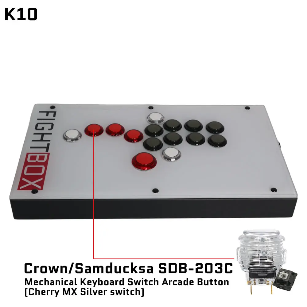 FightBox K10 All Button Leverless Arcade Game Controller for PC/PS/XBOX/SWITCH