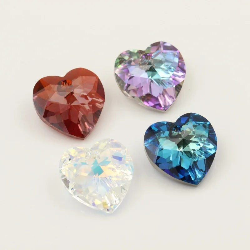 (1 Piece)  Original Crystals from Austria 6215 Faceted Heart Pendant Rhinestone for Necklace Earrings DIY Jewelry Making