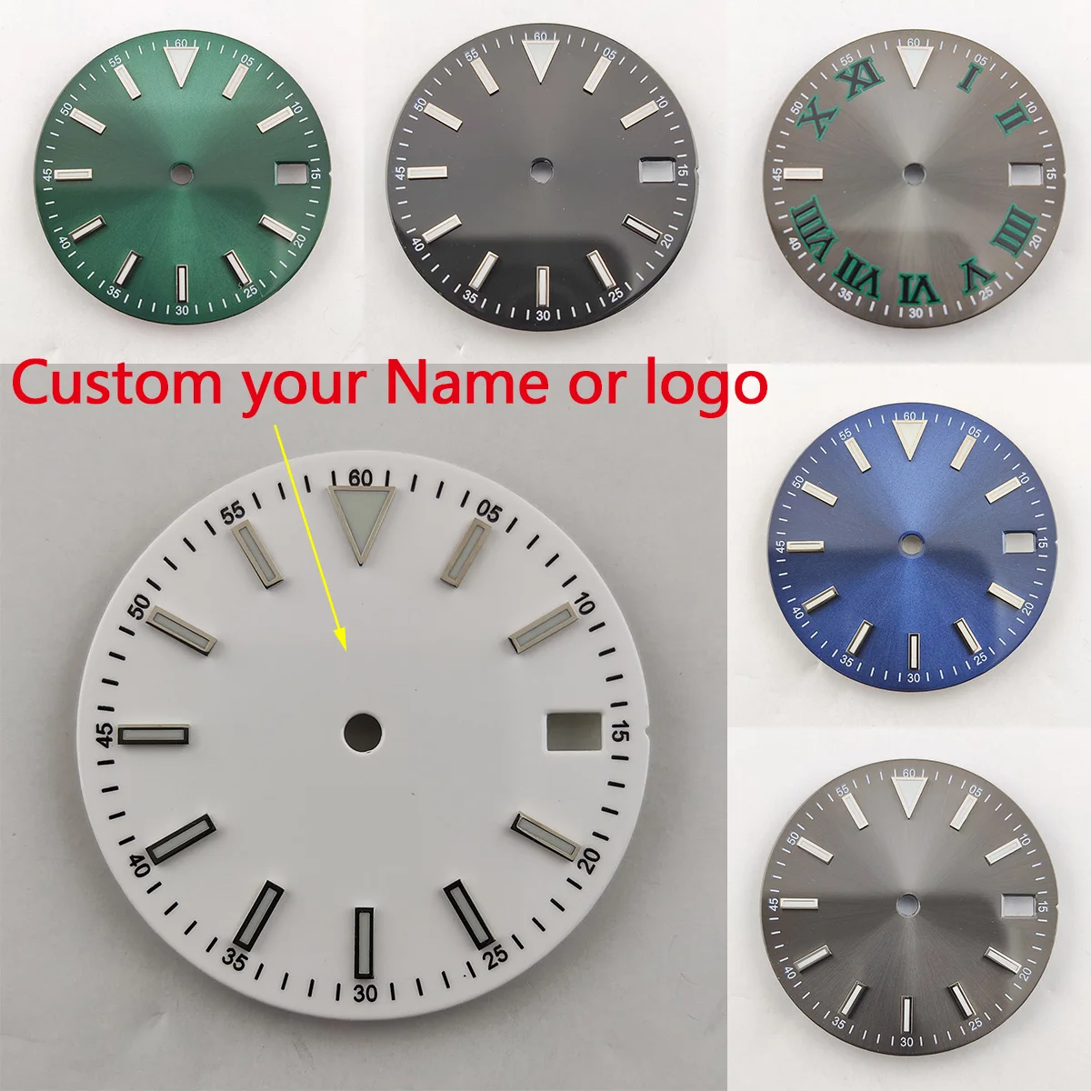 28.5mm Roman numerals nh35 dial nh36 dial custom logo nh35 watch case NH36 case nh35 movement sports watch accessories parts 3