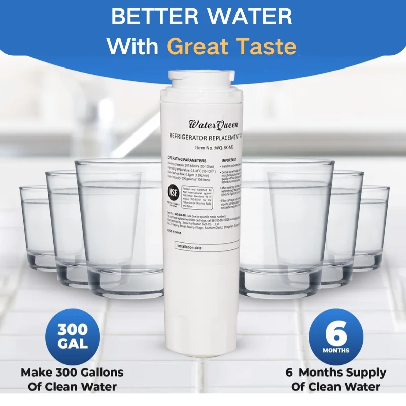 Замена фильтра для воды на холодильник для Whirlpool UKF8001, UKF8001AXX, UKF9001, 4396395 , Maytag UKF8001 AXX, нарезанный хлор, NSF