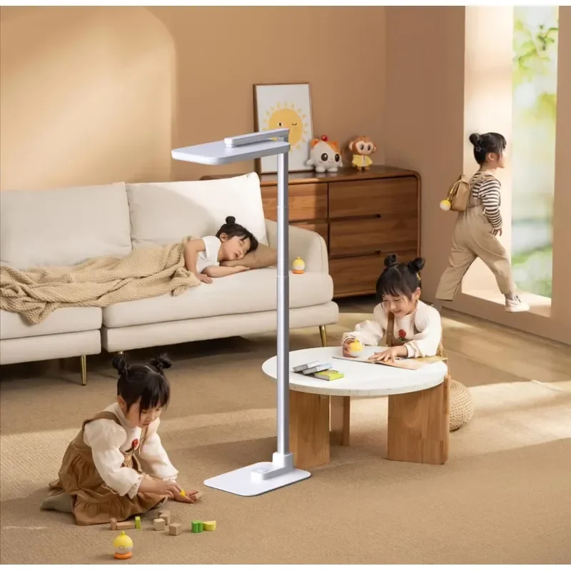 Modern LED Floor Lamp Full Spectrum Dimmable Standing Light with Remote Control Adjustable Height for Living Room Bedroom