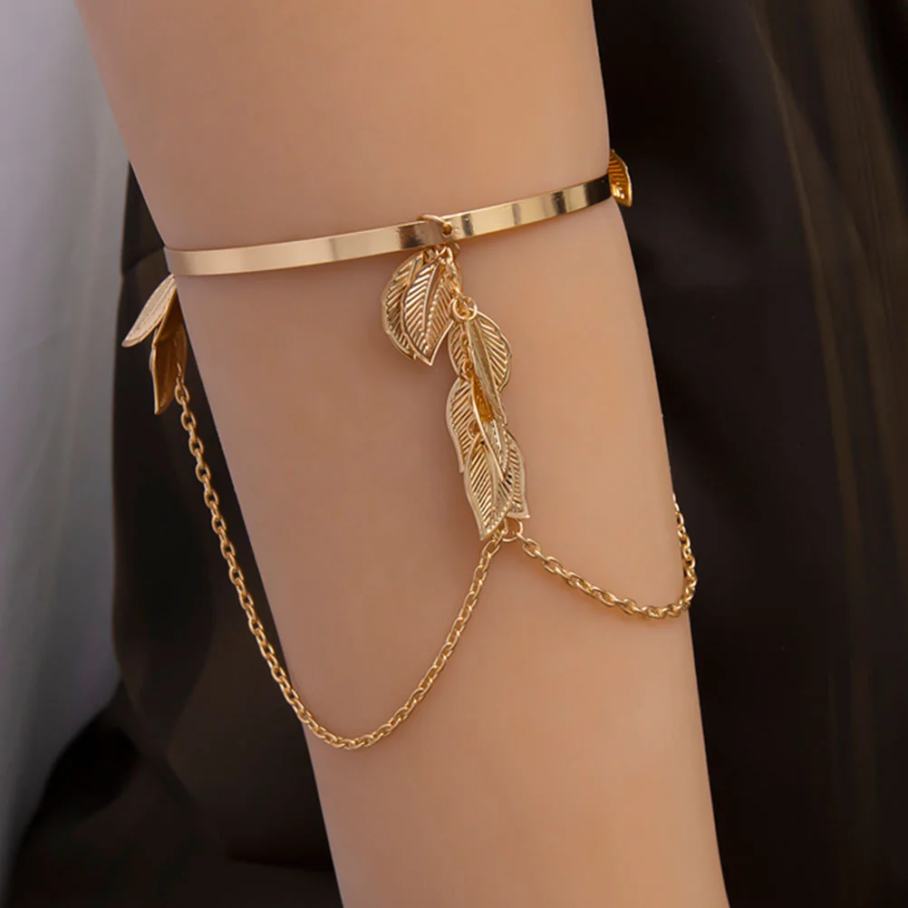 Geometric Leaf Tassel Arm Chain Women Bracelets Fashion Jewelry Simple Design All Vintage Style lasting Use