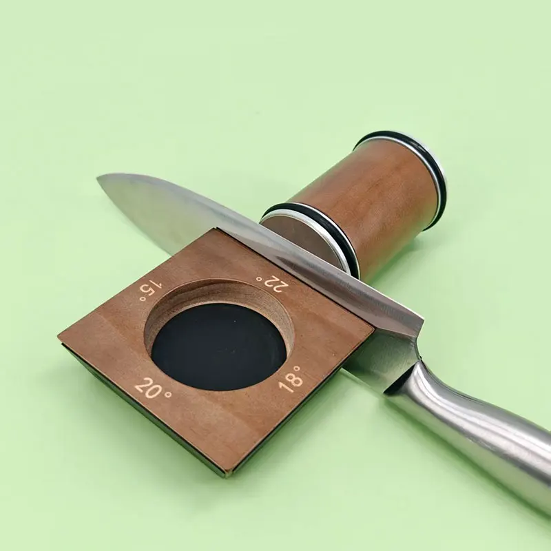 New Wooden Rolling Knife Sharpener 15/18/20/22° Magnetic Angle Guide Diamond Roller Professional Kitchen Knife Sharpening Tool
