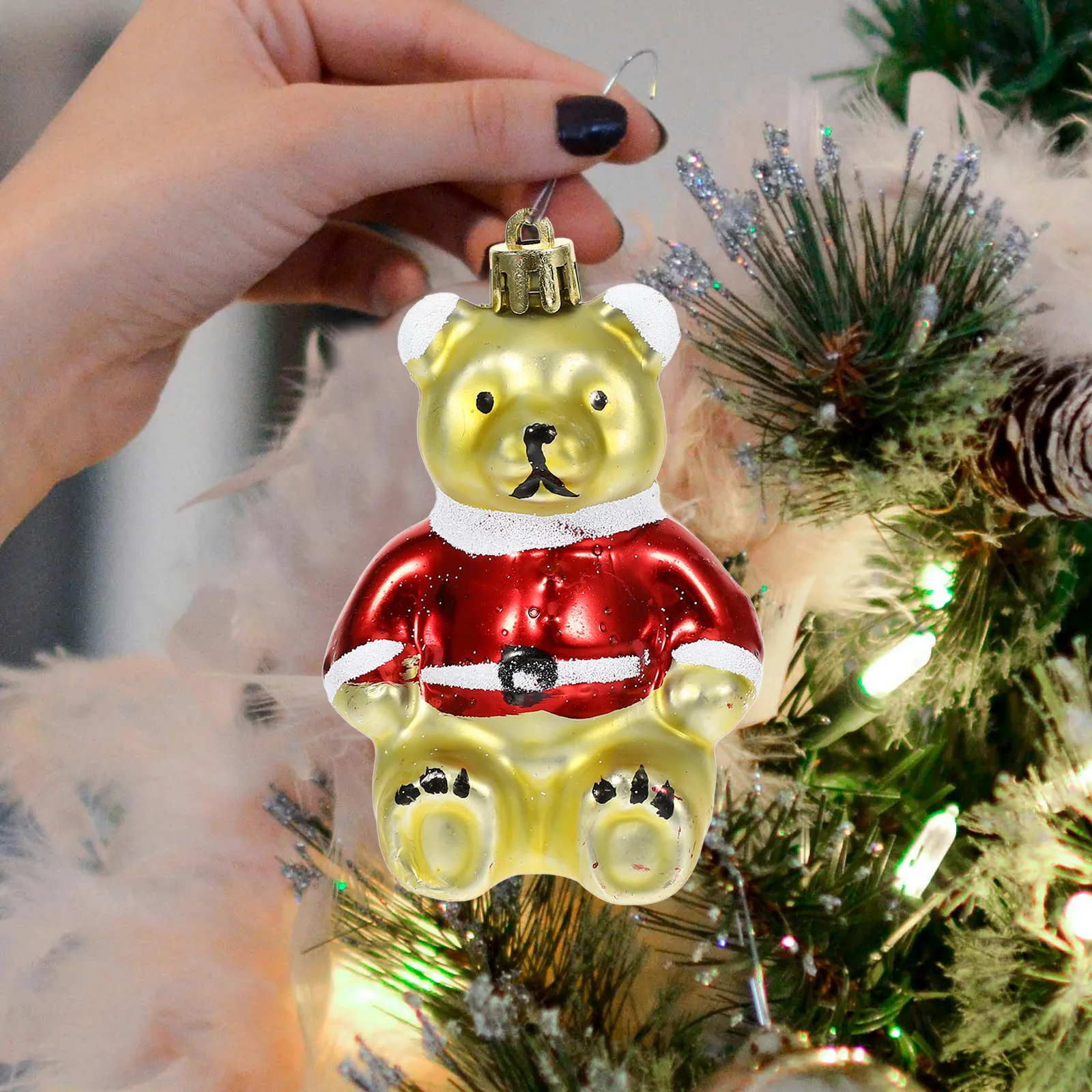 

3Pcs Christmas Bear Hanging Ornaments Plastic Xmas Tree Pendant Party Decor Hanging Xmas Tree Decorations Holiday Decor
