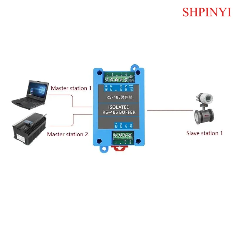 Rs-485 Buffer with Two masters and one slave cached isolation relay