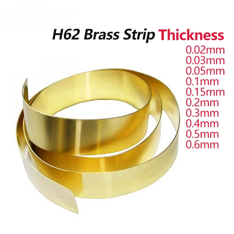 1 Meter Brass Foil Roll Brass Plate Brass Strip Thickness 0.02-0.6mm,per decorazioni per la casa