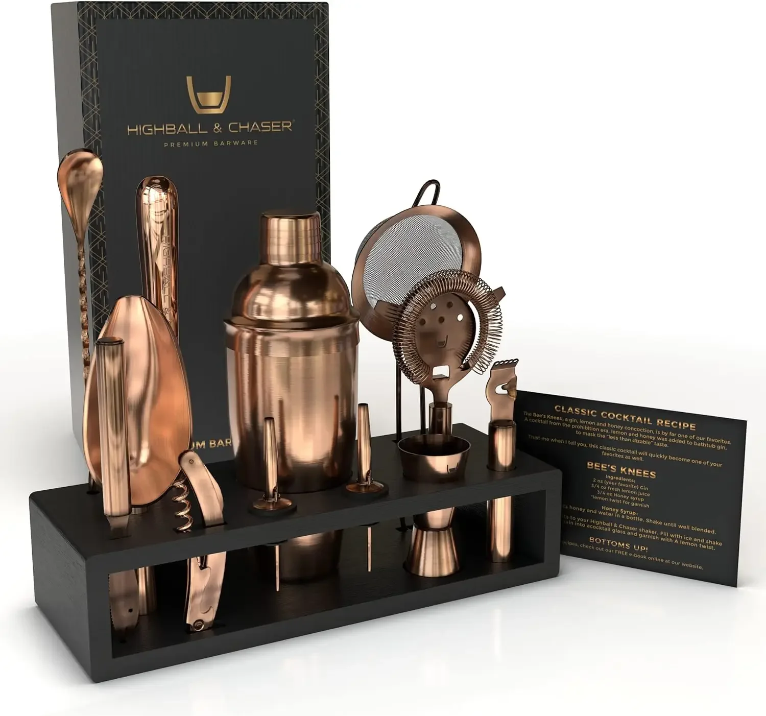 

13Piece Cobbler Cocktail Shaker Set Matte Copper Stainless Steel Bartender Kit For Home Bar Cocktail Set Laser Engraved Cocktail