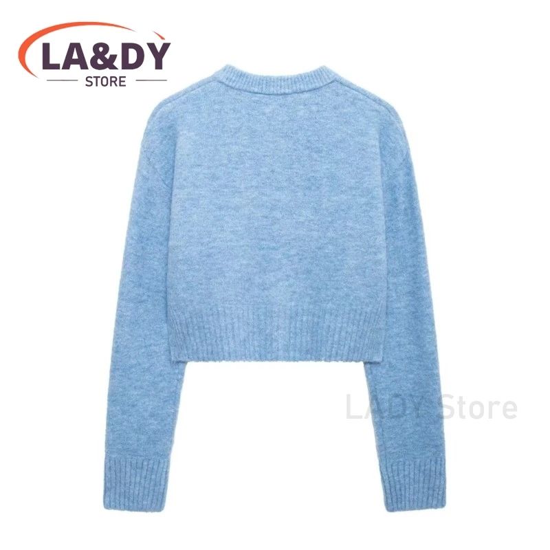 Cardigans Coat Women 2024 Autumn Fashion Round Collar Button Knitted Sweater Female Casual Long Sleeve Solid Color Outwears Tops