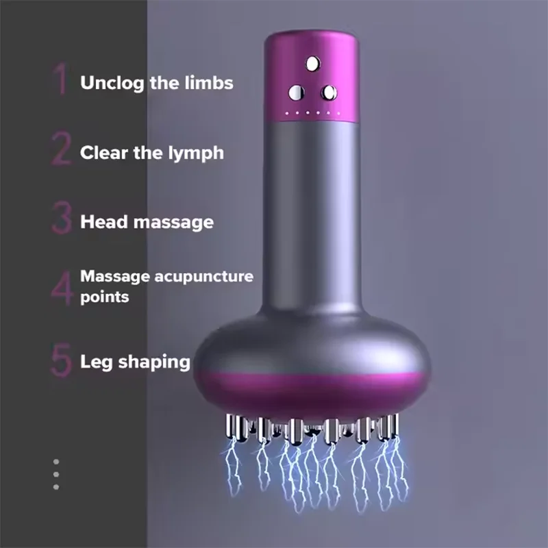 ไฟฟ้า Meridian แปรง Gua Sha Body Massager สั่น Microcurrent การบีบอัดร้อนขูดระบายน้ําเหลืองเครื่อง Burner ไขมัน