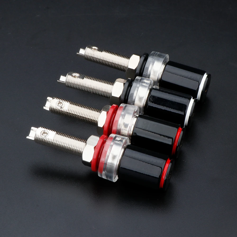 Hifi Speaker Terminal Binding Post Rhodium Plate Amplifier Connector Suitable For Female Banana Jack Plug