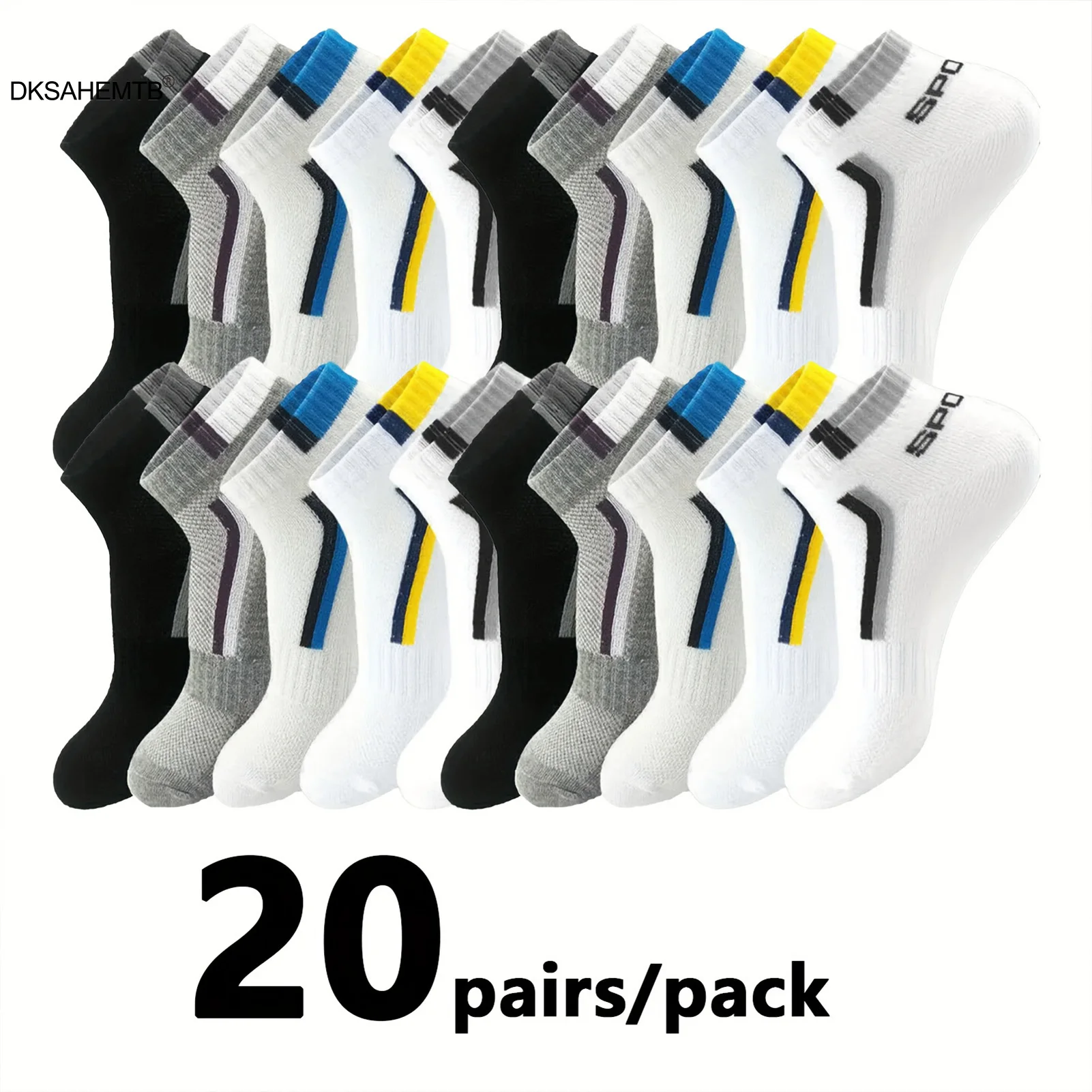 5/20 Pairs Sports Socks For Men Autumn Outdoor Cycling Camping Fishing Fitness Breathable Sweat Absorbing Socks Sports Accessory