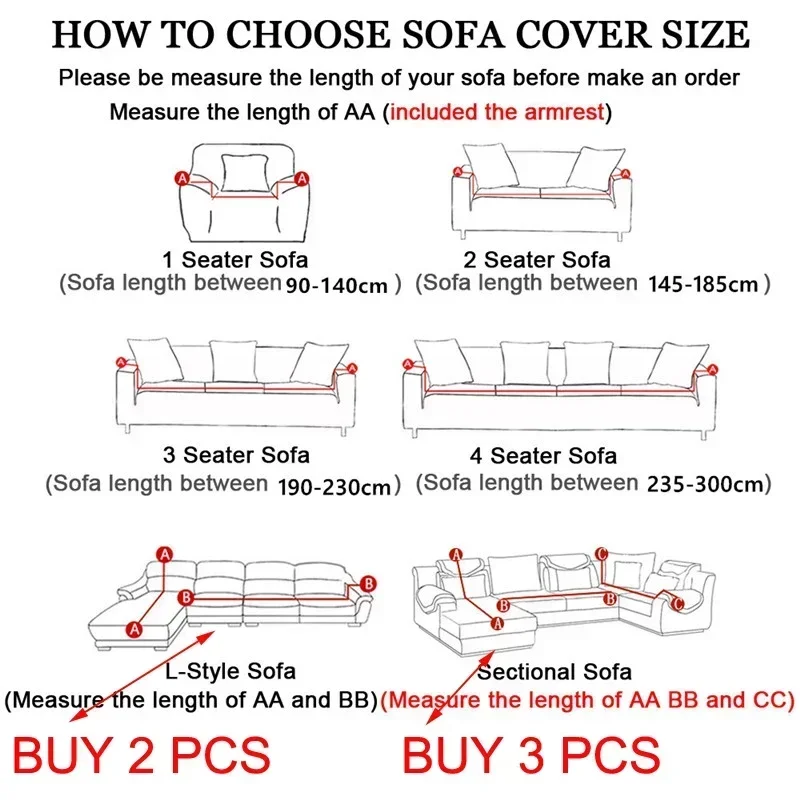 Cover 1/2/3/4 Seater Sofa Cover for Living Room Elastic Solid L Shaped Corner Sofa Cover for Couch Armchair