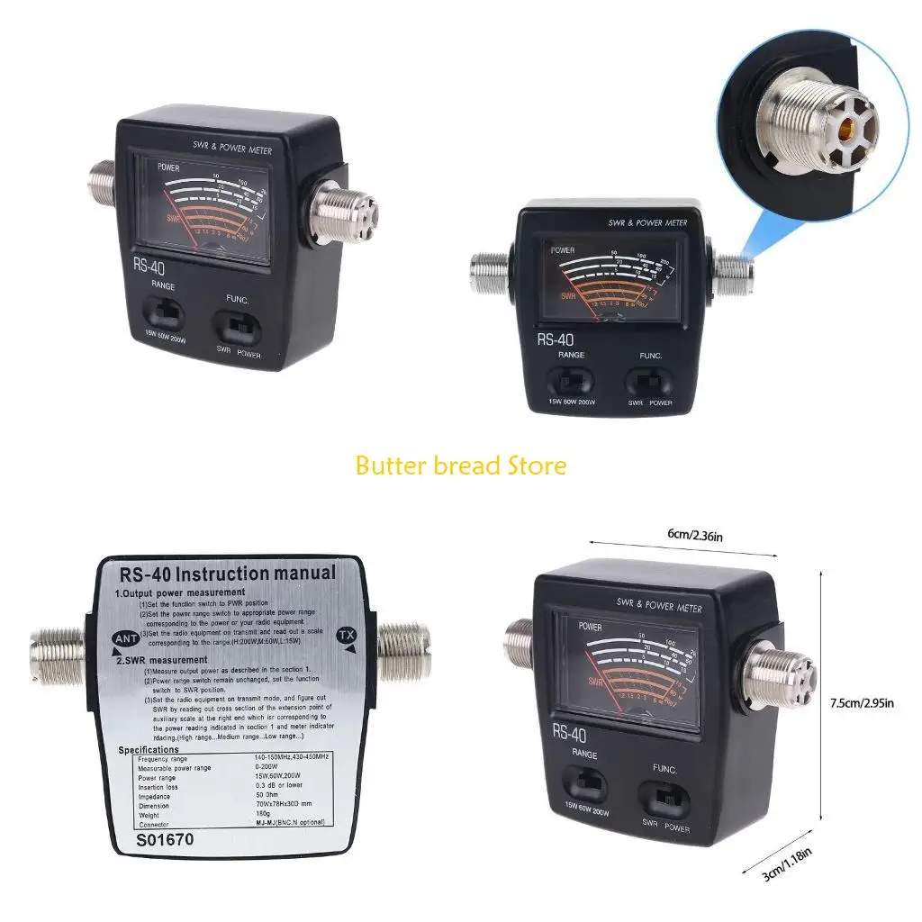 

W89C RS40 Измеритель КСВ мощности RS-измеряемый диапазон мощности до 200 Вт с адаптером