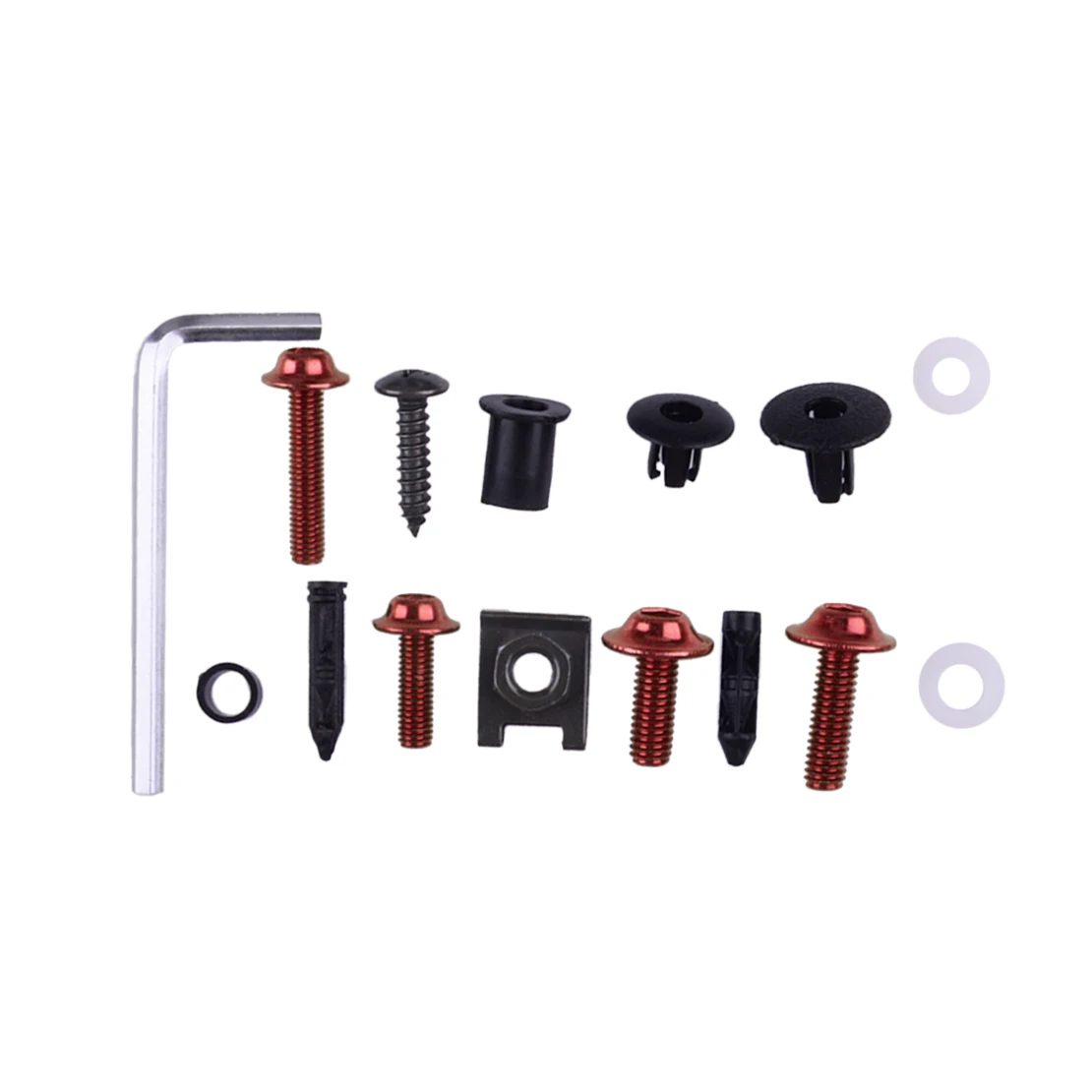 Complete Fairing Bodywork Bolt Screw U Nut Clip Kit Red & Black Motorcycle Fit for Suzuki GSXR 600 750 1000 K1-K8