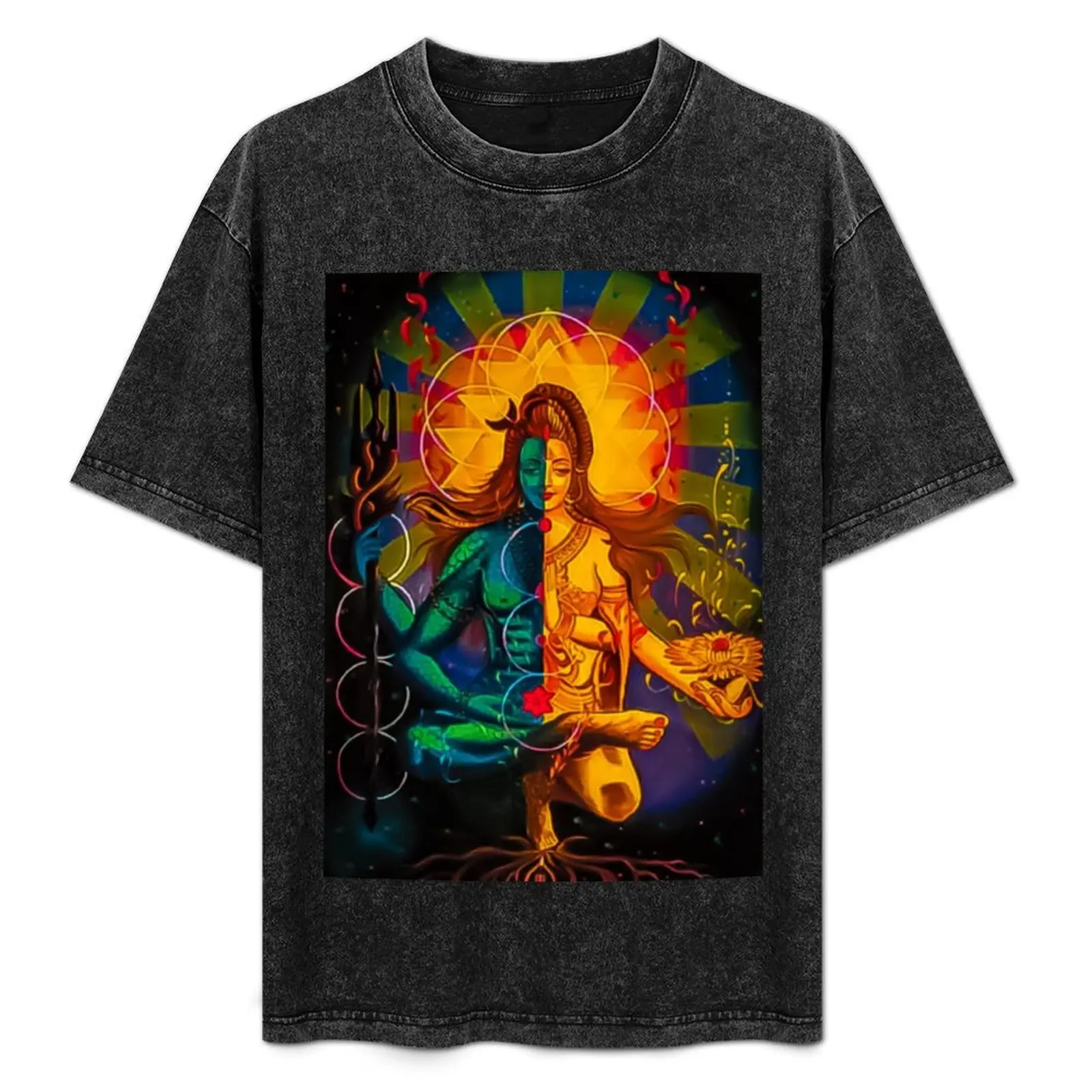 ShivShakti God Shiva and Godesss Parvati T-Shirt oversized blue archive Clothing men workout shirt